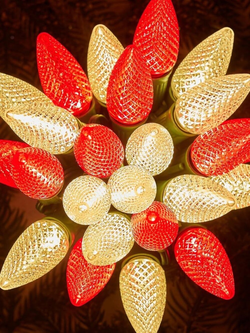 C9 Christmas String Lights Outdoor Led Fairy Lights Faceted Strawberry Lights Ex
